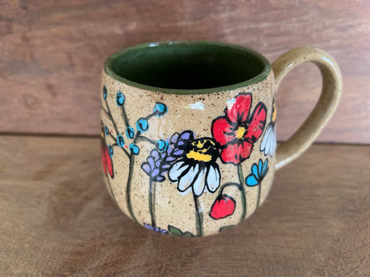 Brown Wildflower Mug